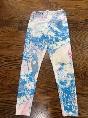 Hayden Kids Tie-Dye Leggings — Blue & Pink